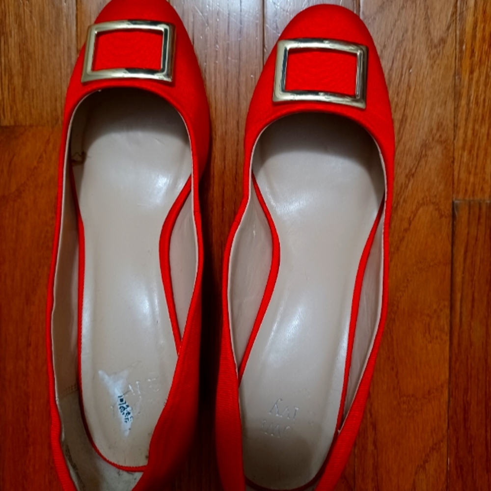 Beautiful orange chunky heel